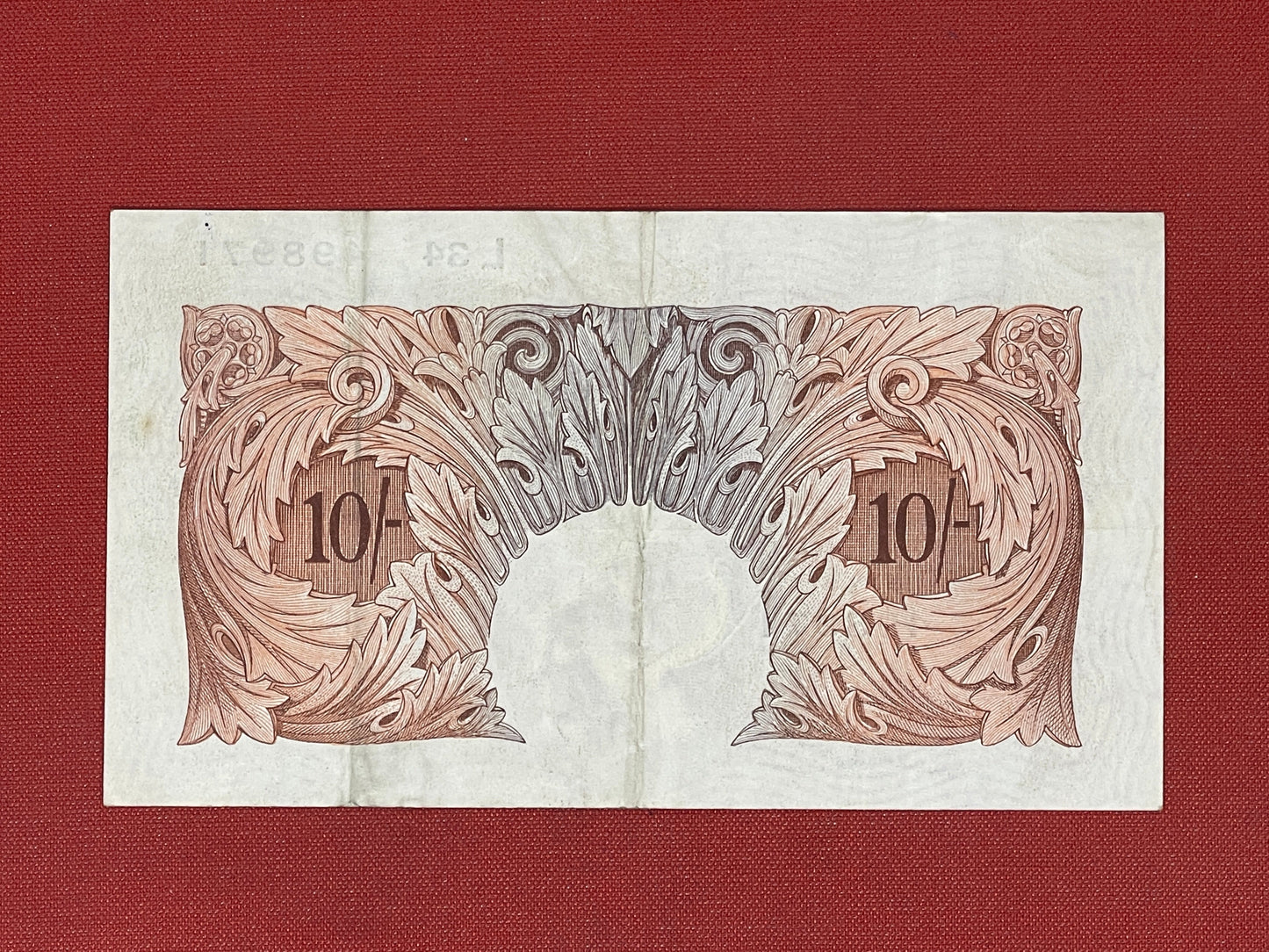 B.G. Catterns, 10 Shilling, L34 498971 ( Dugg. B.223 ) Series "A" Britannia Issue 15th July 1930