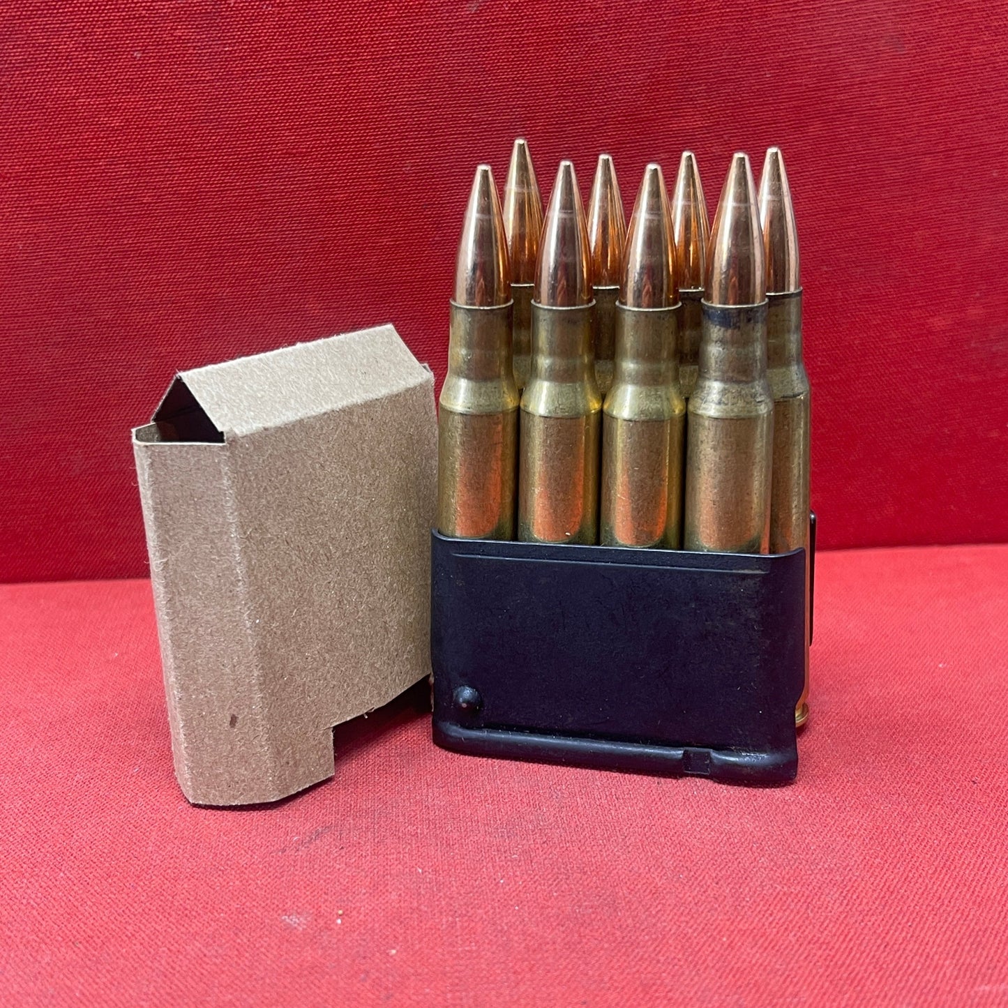 8 X Inert/ Display β .30-06 Springfield Rifle Rounds In M1 Garand Rifle Box Loading Clip