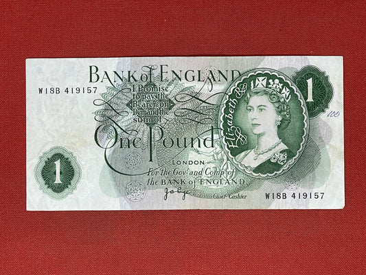 Bank of England £1 Banknote Signed J Page 1970 - 1980 ( Dugg B320 )