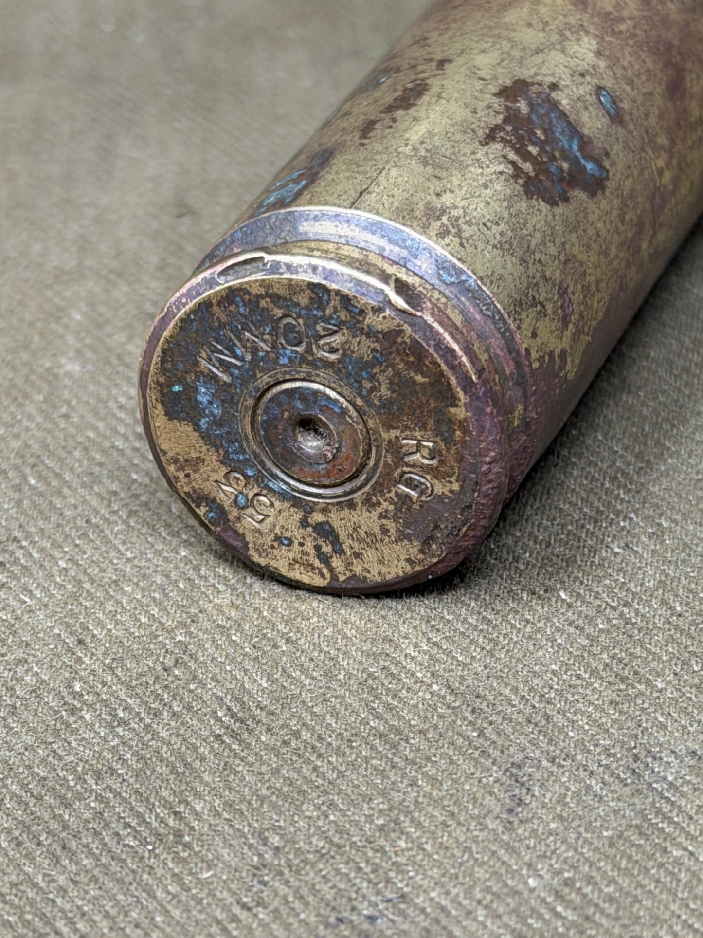 British 1953 Dated 20mm Ammunition Shell Casing