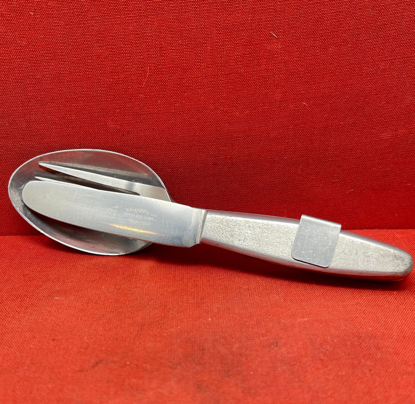 Knife, fork, and spoon set dated 1944 by S & J Sippel Ltd Sheffield