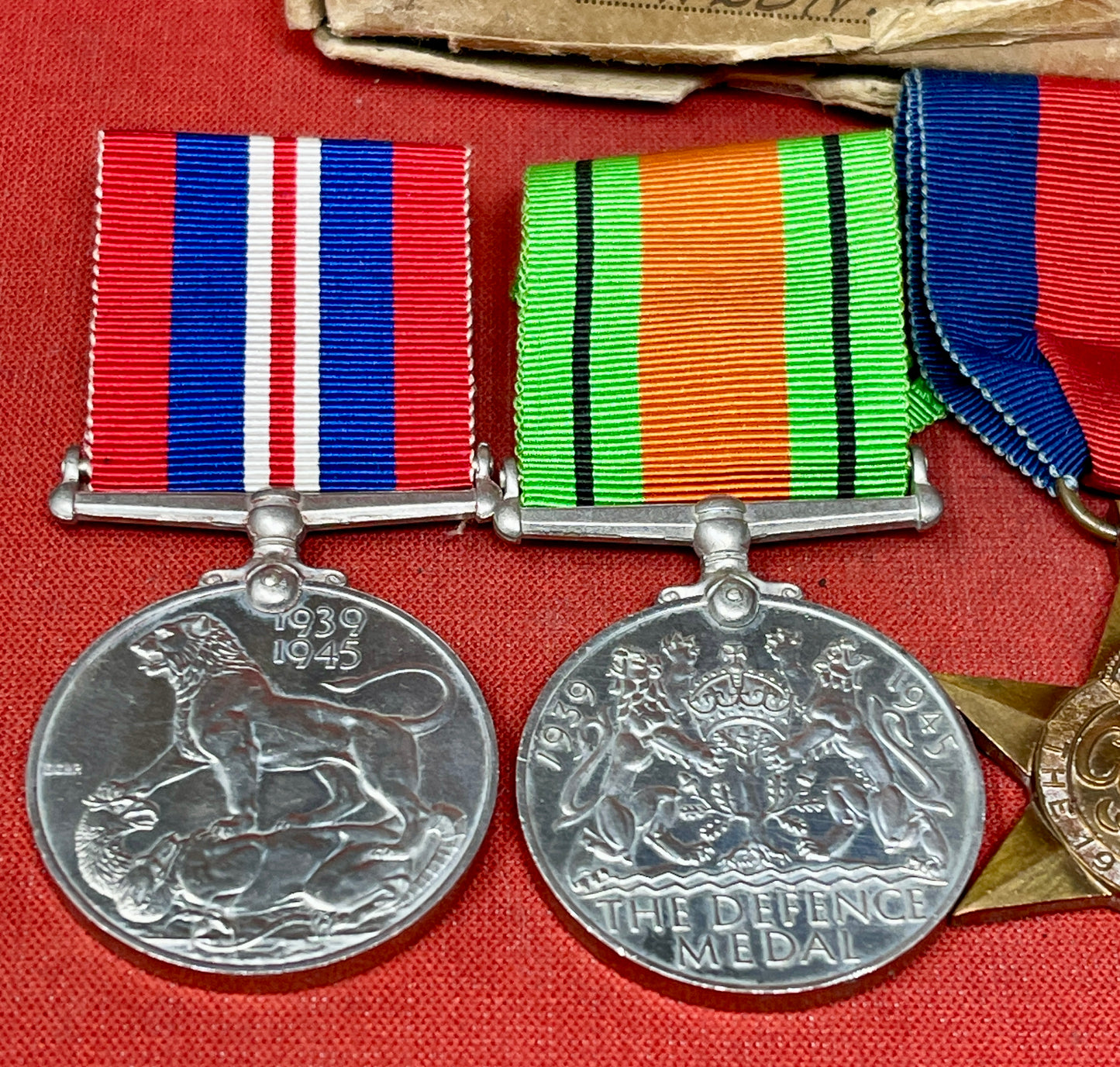 A WWII Medal Group Defence Medal, War Medal, Africa , France Germany & 1939-45 Stars.