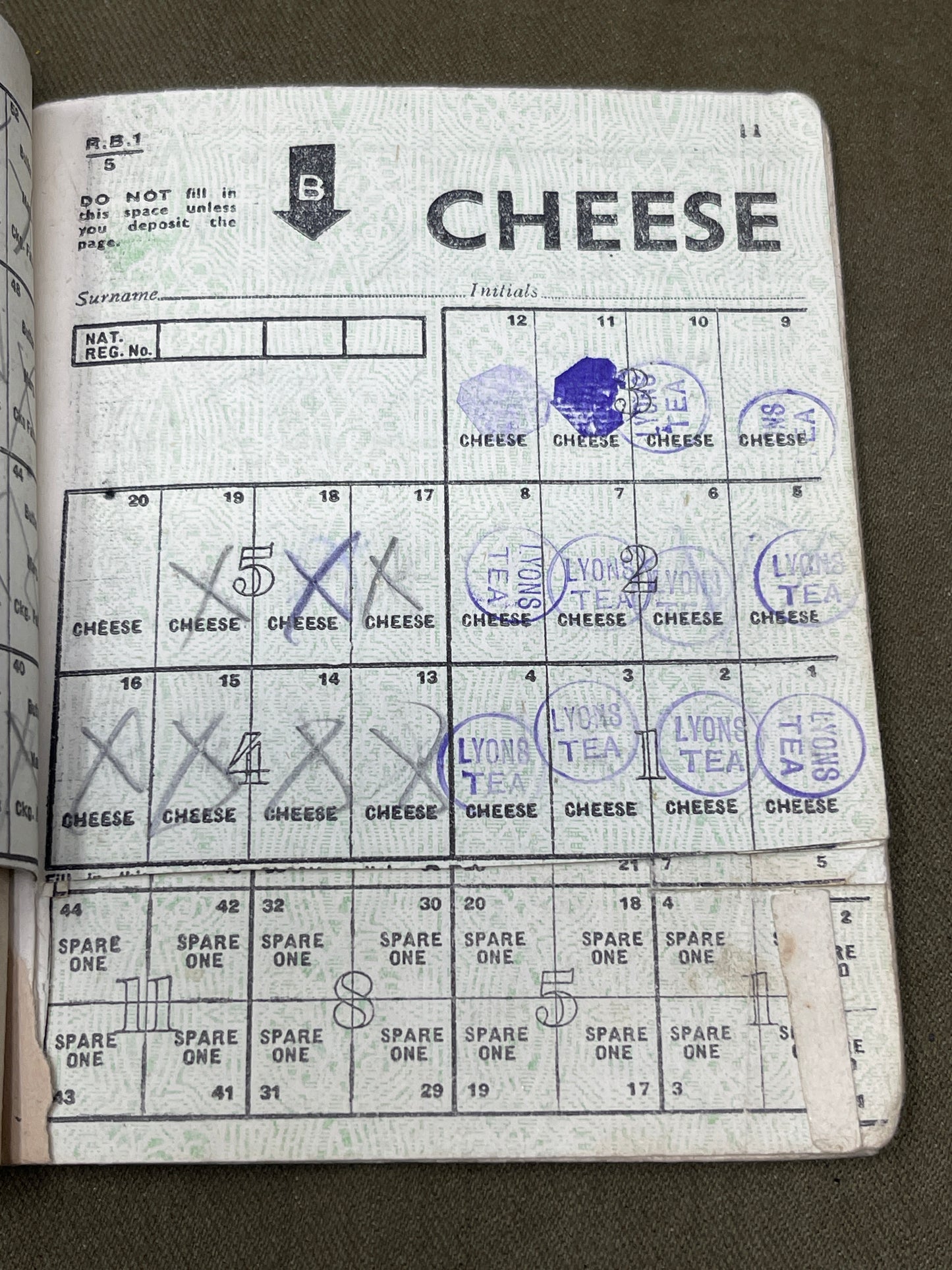 WW2 Home Front Food and Clothing Ration Book, National Health Insurance Card