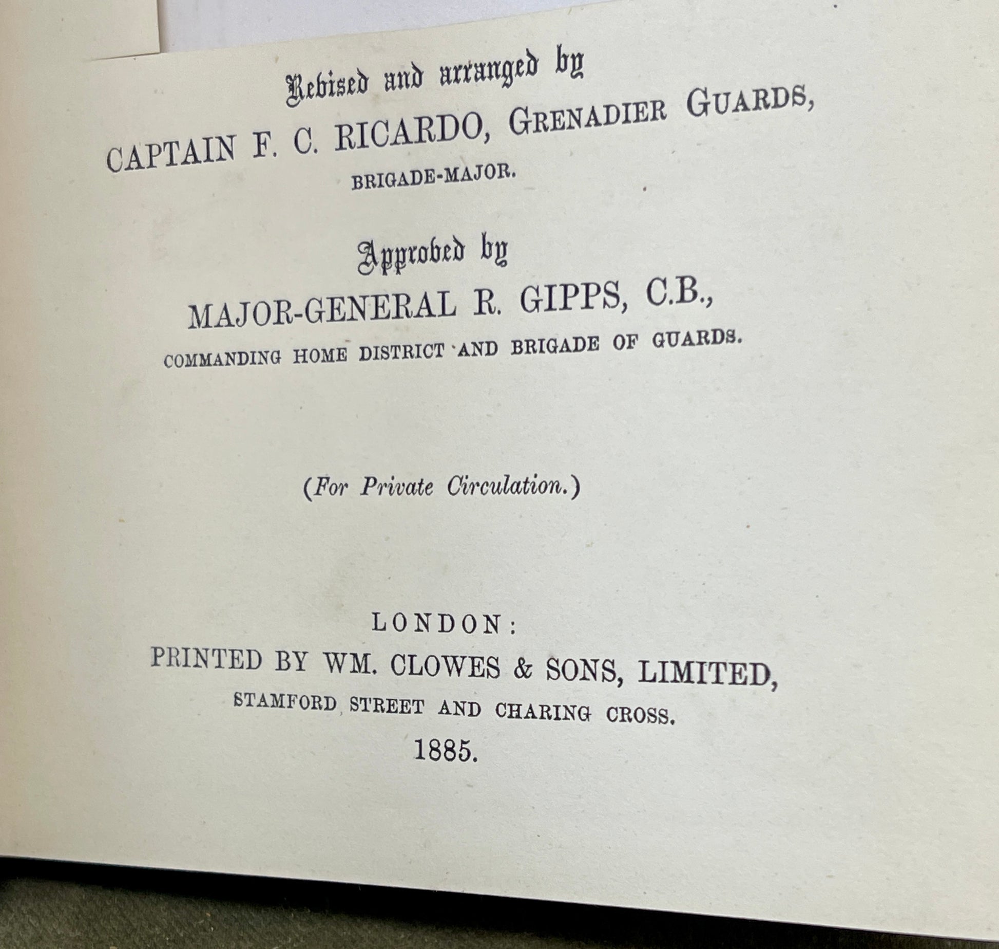 Original Official Standing Orders For The Brigade Of Guards 1885 Dated