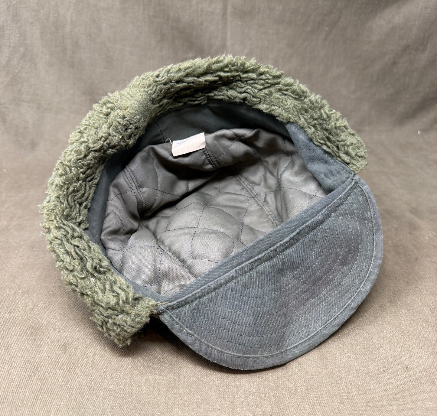 French Army Winter Fur-Lined Cap by Biederman Uniforms – Size 59 – Circa 1950