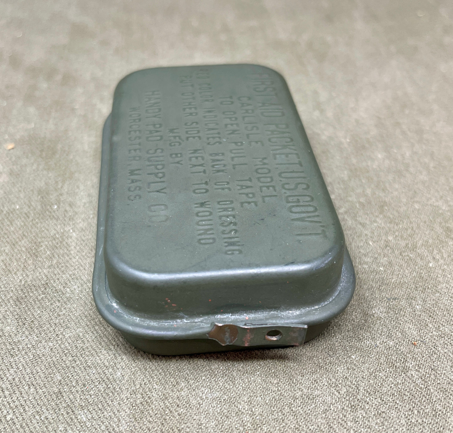 Olive Drab US Army Dressing First Aid Packet US Govt Carlisle Model by Handy Pad Supply Co with Sulfanilamide