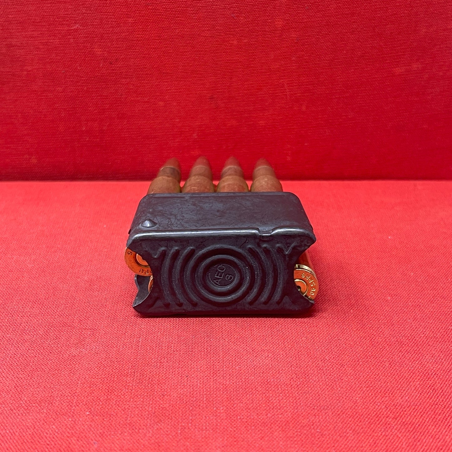 8 X Inert/ Display β .30-06 Springfield Rifle Rounds In M1 Garand Rifle Box Loading Clip