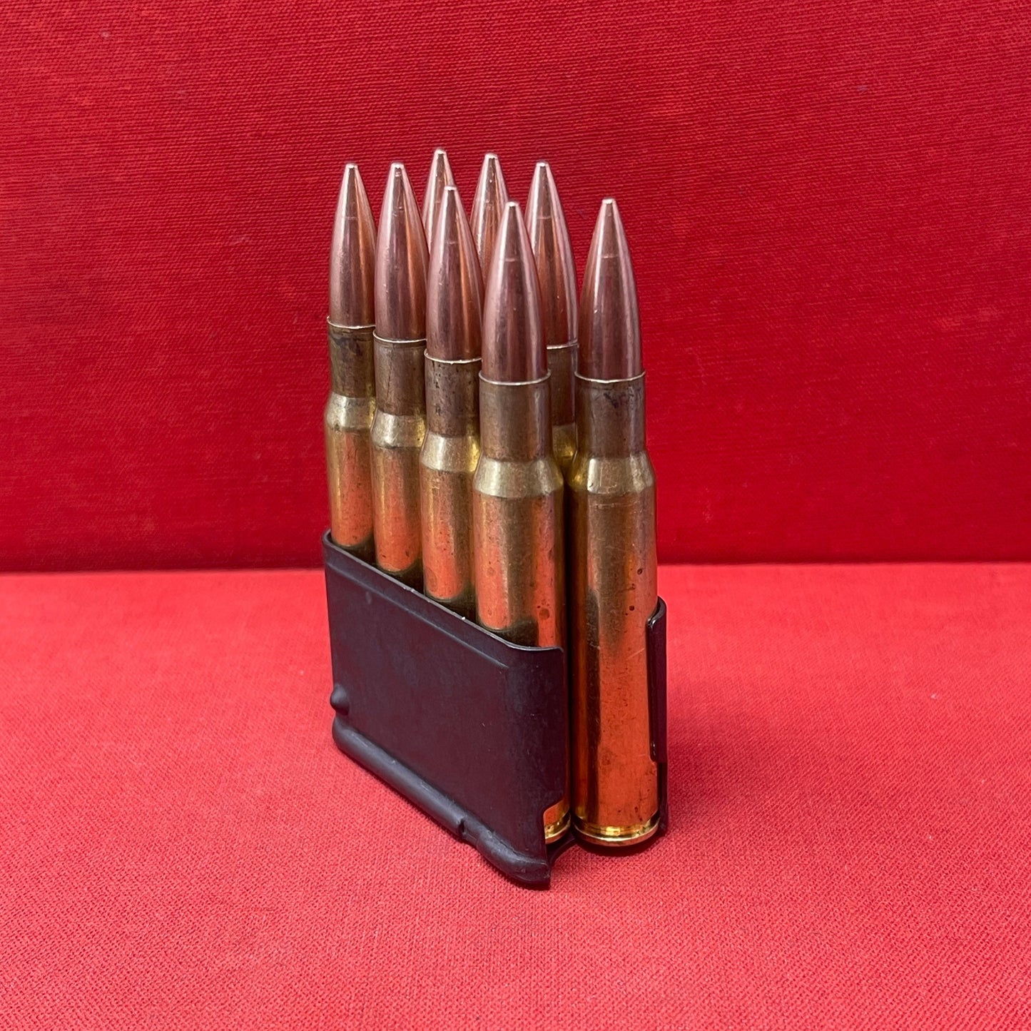 8 X Inert/ Display β .30-06 Springfield Rifle Rounds In M1 Garand Rifle Box Loading Clip