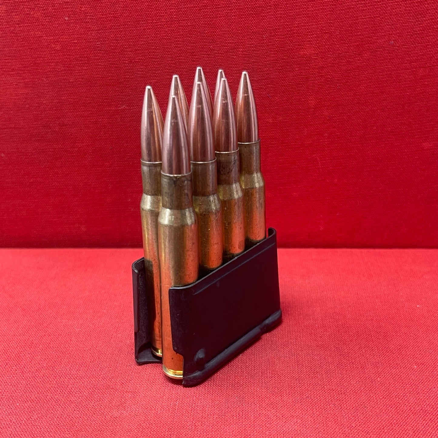 8 X Inert/ Display β .30-06 Springfield Rifle Rounds In M1 Garand Rifle Box Loading Clip