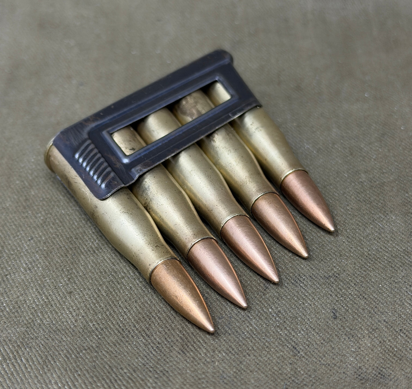 Original Austrian Steyr M95 En Bloc Clip with 5 x Inert 8×50R Mannlicher Cartridges
