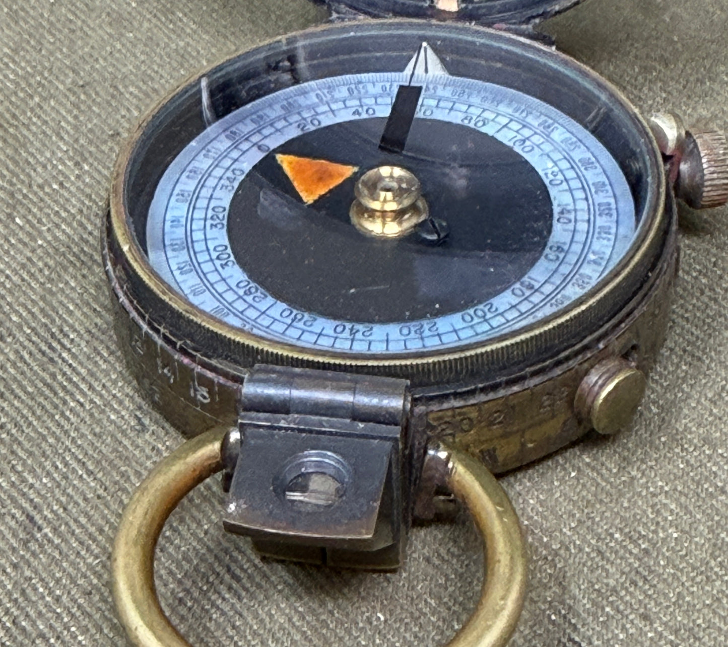 Original WWI British Army Short & Mason Mk VII Prismatic Marching Compass by J.D. Watson Optician Edinburgh with Leather Case