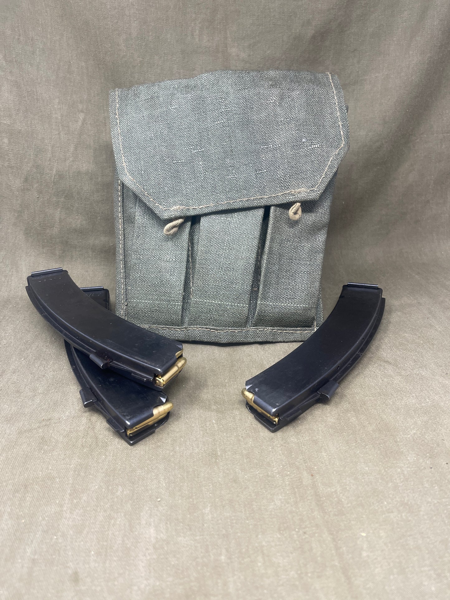 3 x PPS-43 Magazine Pouch with 15 INERT 7.62x25 Rounds β Durable & Authentic