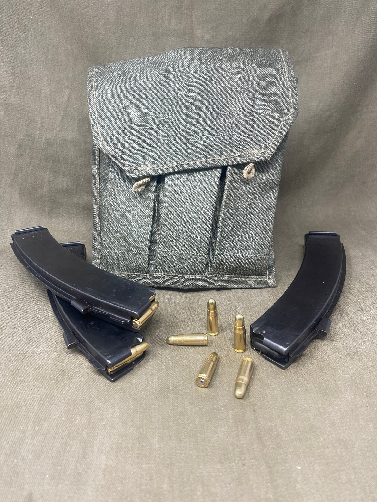 3 x PPS-43 Magazine Pouch with 15 INERT 7.62x25 Rounds β Durable & Authentic