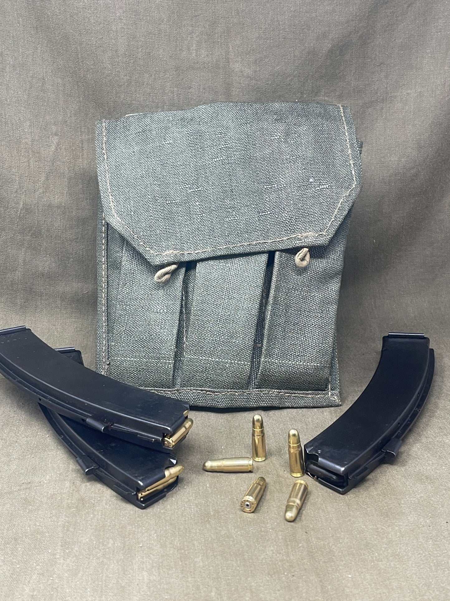 3 x PPS-43 Magazine Pouch with 15 INERT 7.62x25 Rounds β Durable & Authentic