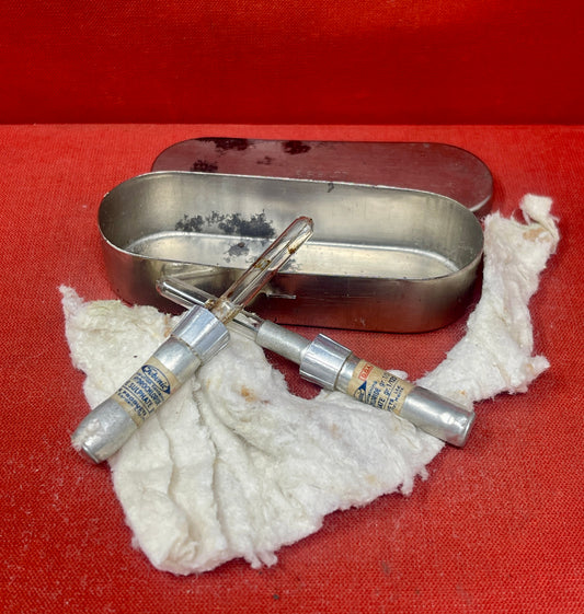 WW1 British Officer Medics Morphine Syrettes x 2 In Original Tin