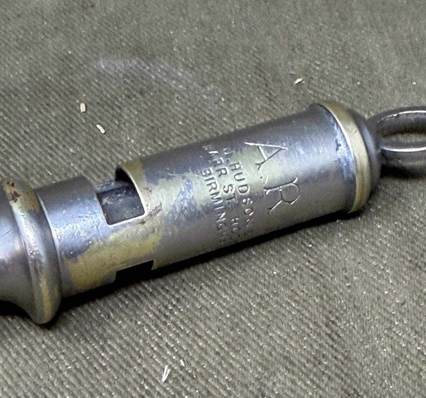 Original WWII British A.R.P. Air Raid Precautions Whistle by J. Hudson & Co, Birmingham