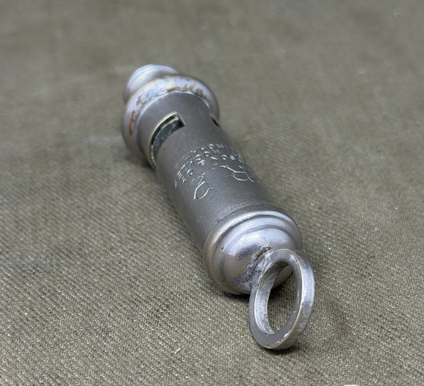 Original WWII British A.R.P. Air Raid Precautions Whistle by J. Hudson & Co, Birmingham