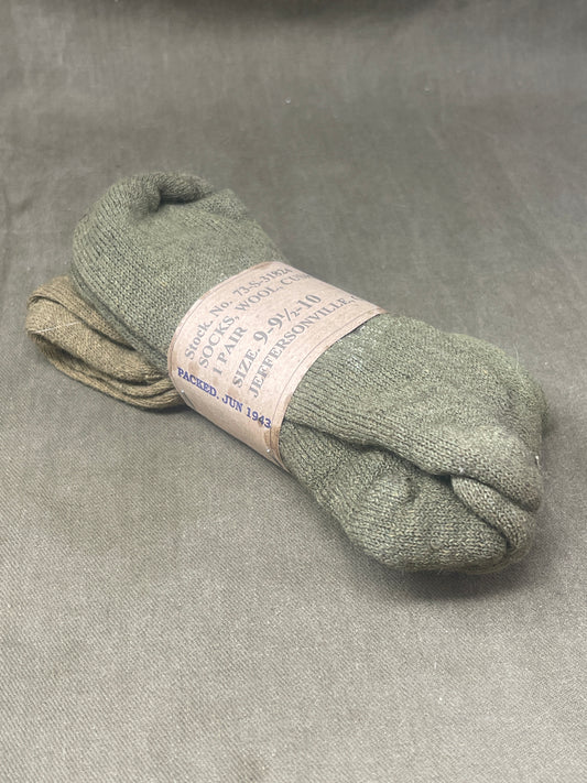 Original US ARMY WW2 boots socks size 9-9.5-10 socks wool 1943 Dated