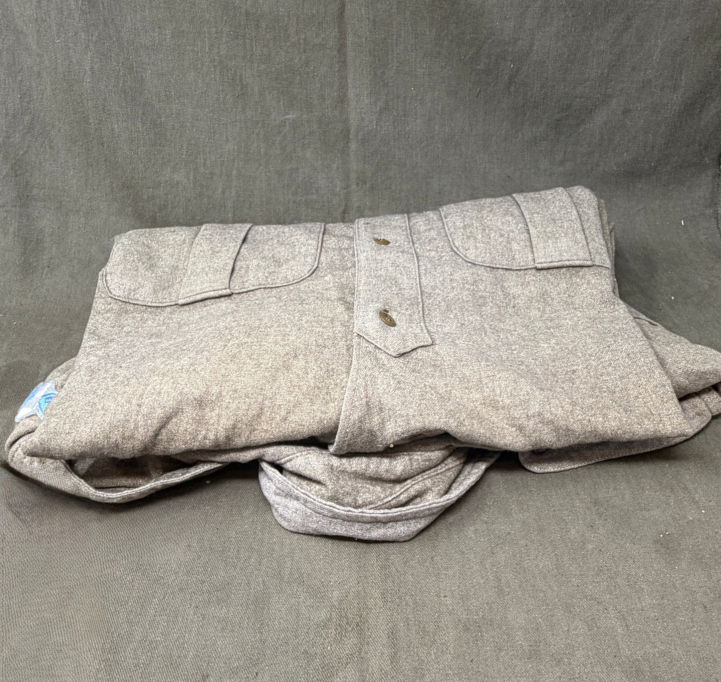 Original British Airborne Pegasus Bush Shirt 1954 – Vale Textile Products Ltd – Size 4