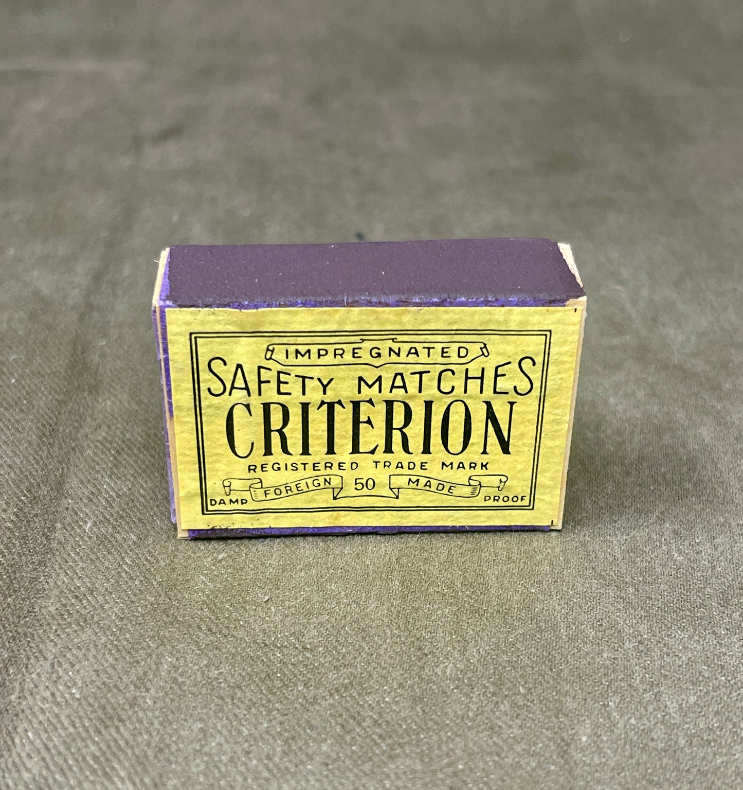 British Criterion WW2 Impregnated Safety Matches