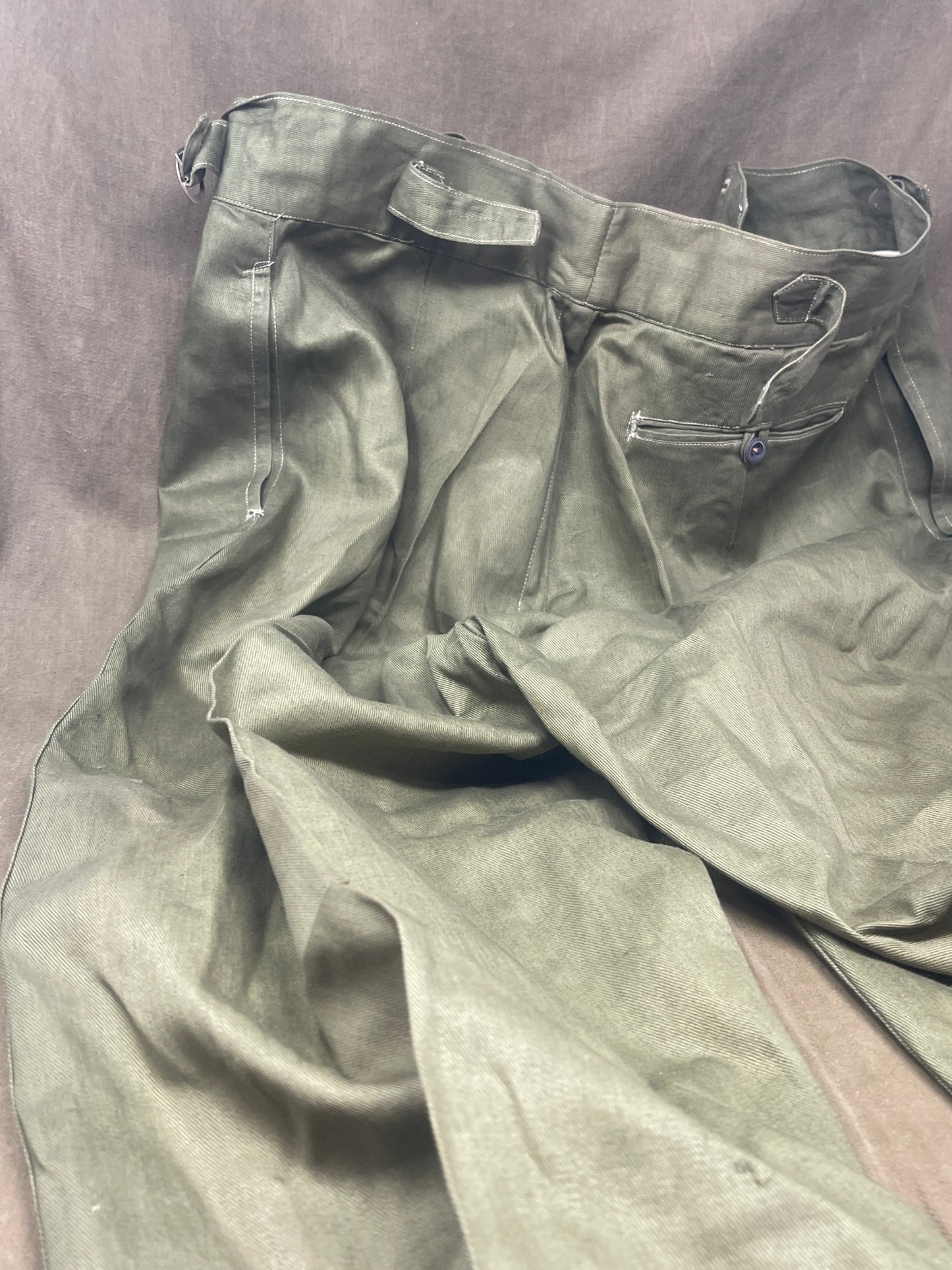 Original 1950s British Army Jungle Green Trousers– Excellent Condition