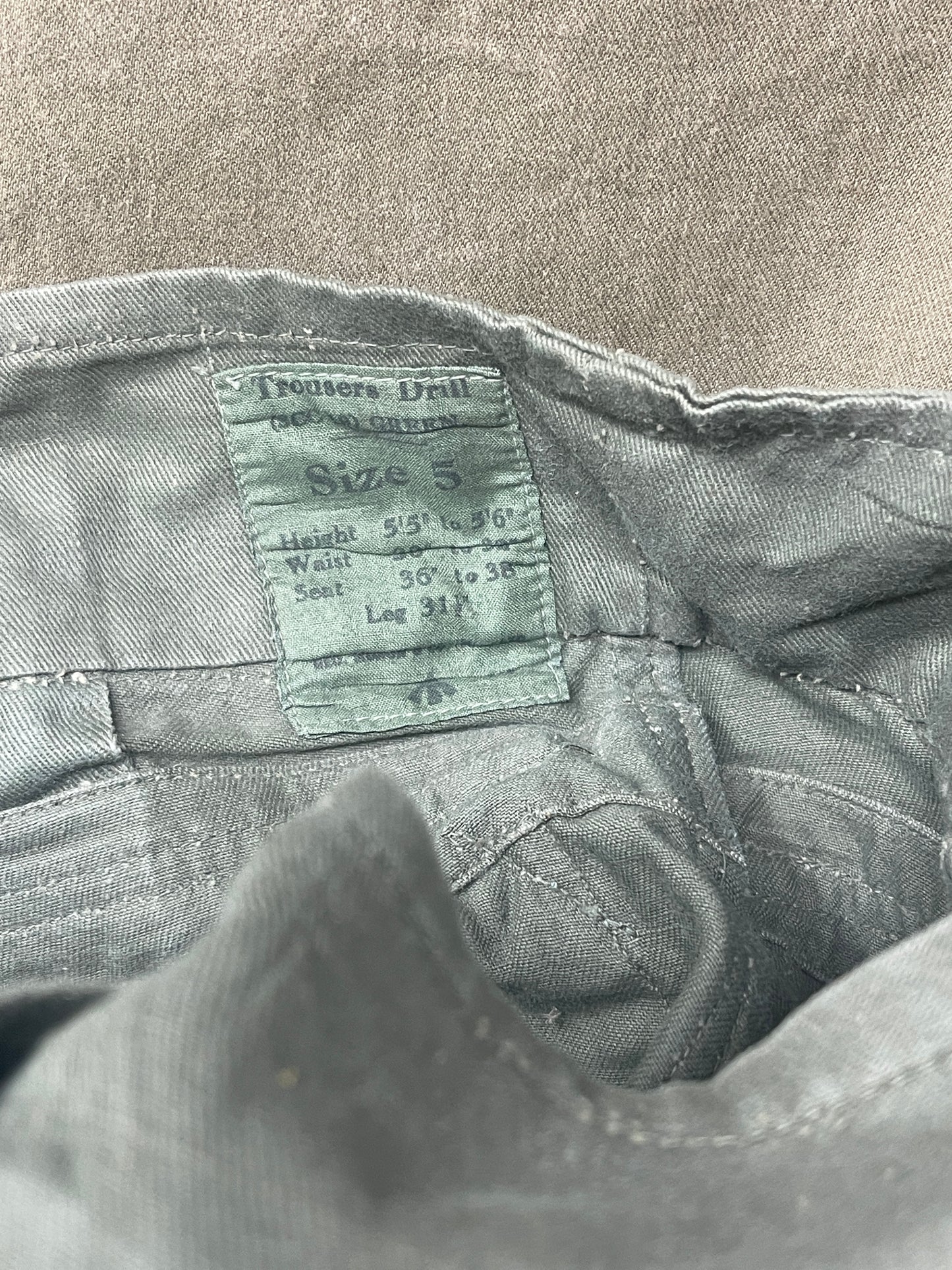 Original 1950s British Army Jungle Green Trousers– Excellent Condition