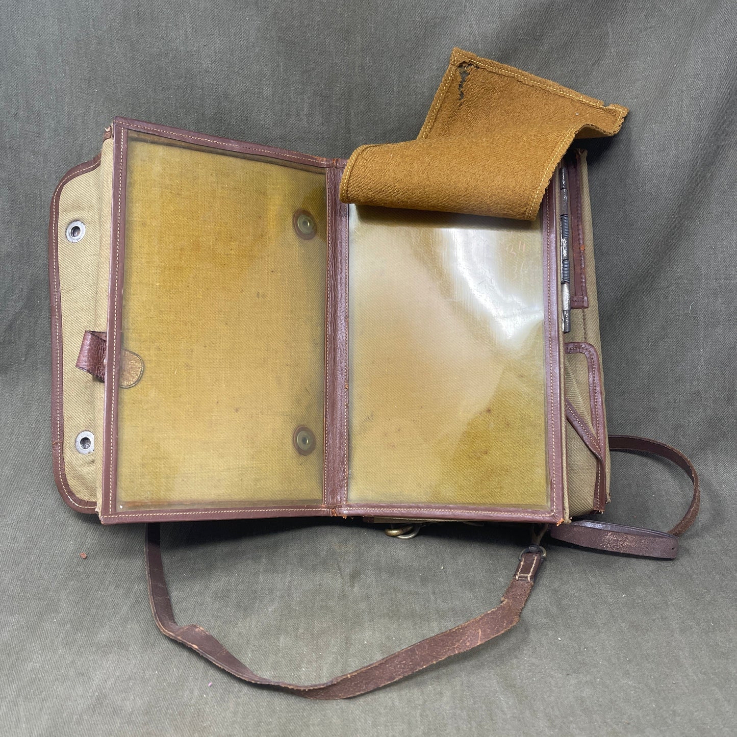 WW1 British Webbing Officers Map Case