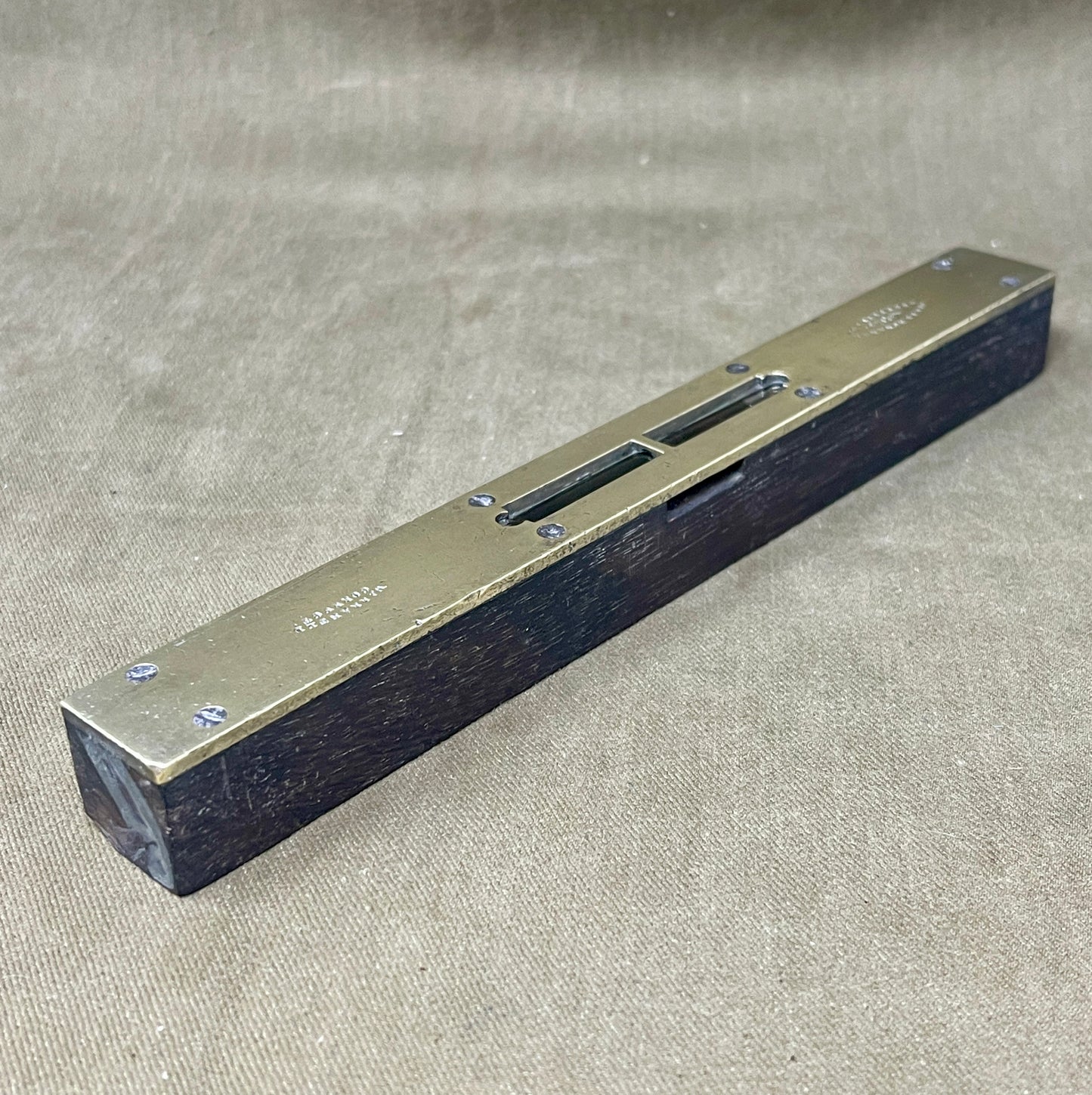 James Howarth Sheffield Brass Spirit Level – Vintage Carpenter’s Tool