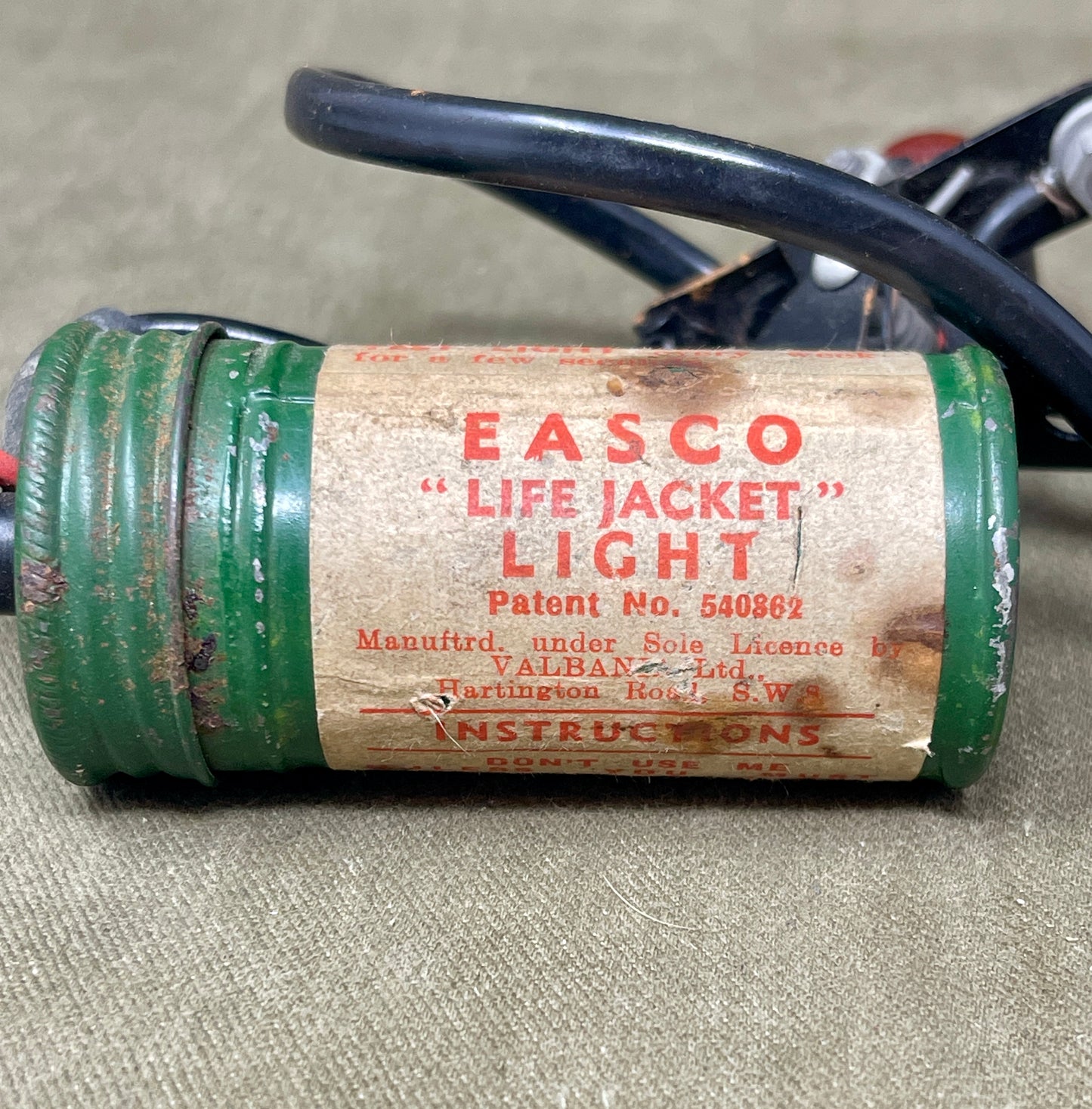 WW2 British EASCO “Life Jacket” Light – Valban Ltd Naval Survival Equipment