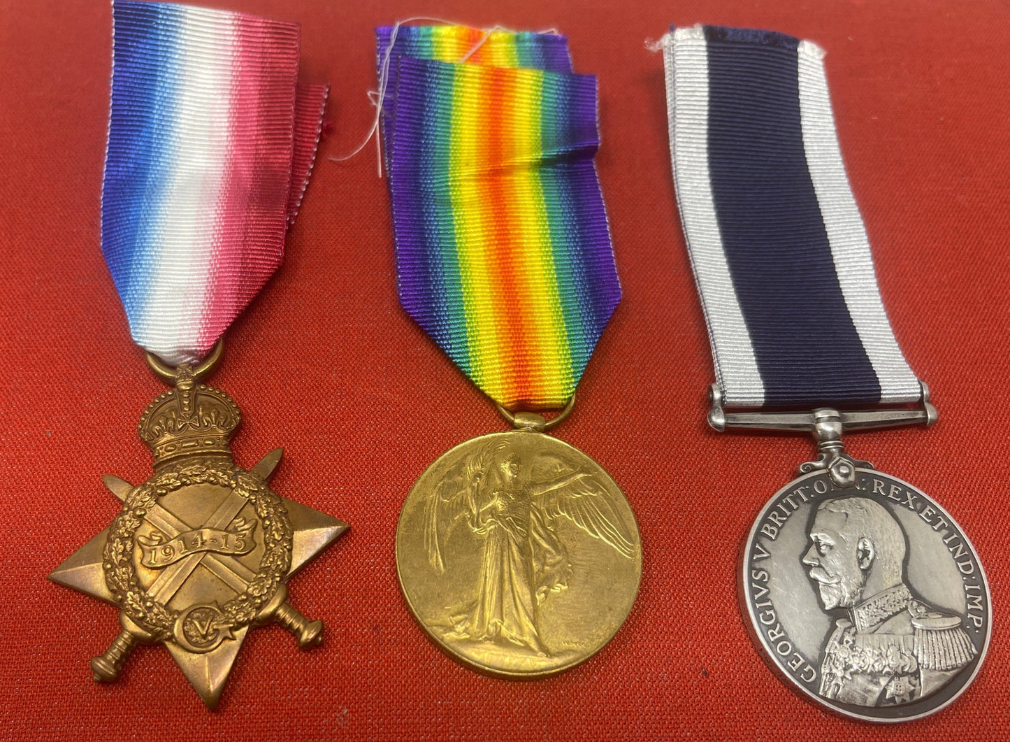 WW1 Trio RMLI British War Medal Victory Medal Royal Navy LSGC