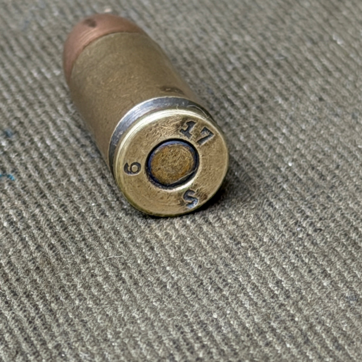 Original WW1 German 9mm Parabellum Cartridge – Spandau – June 1917 – Inert
