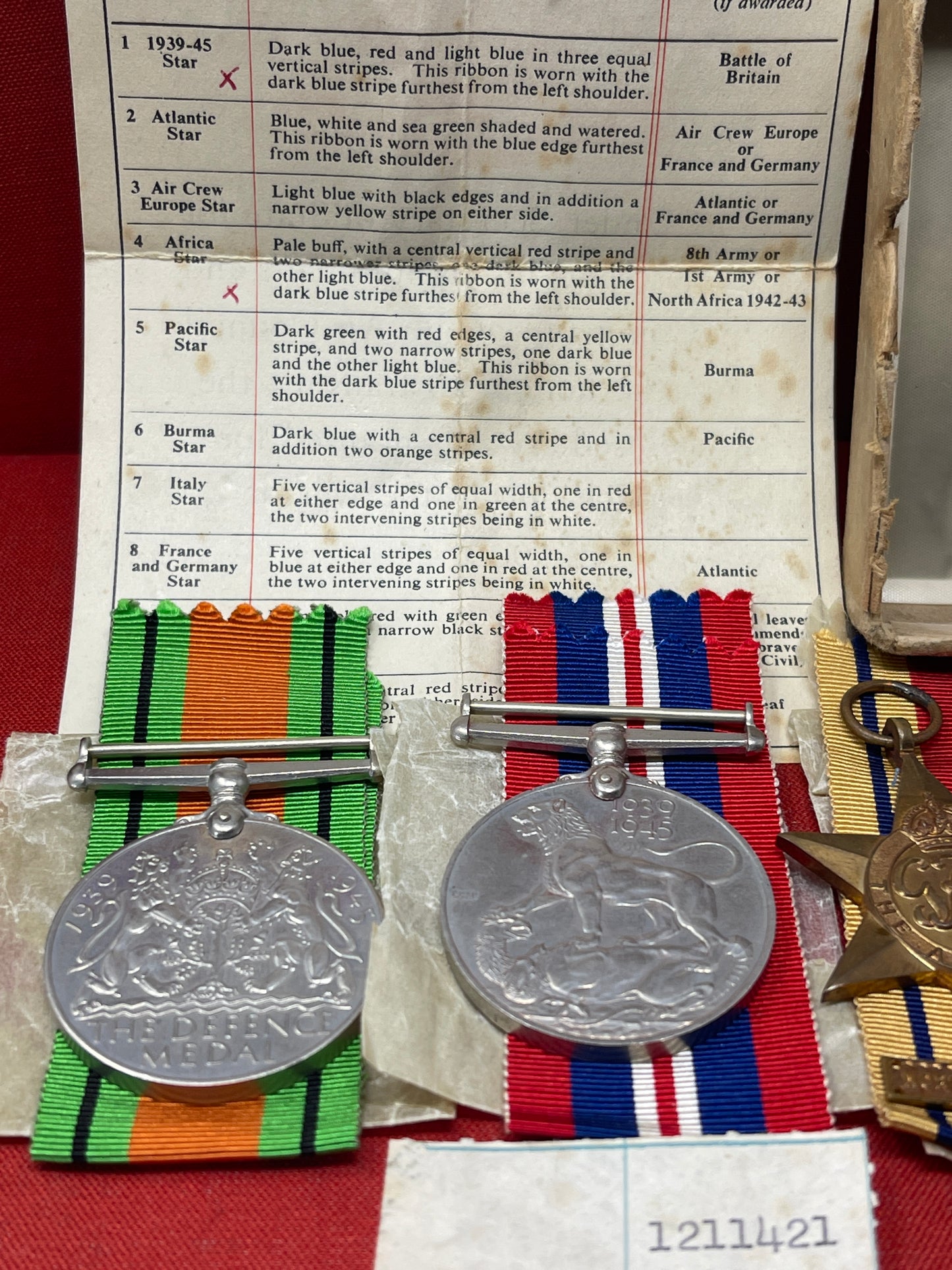 WW2 Set of medals British War Medal,
