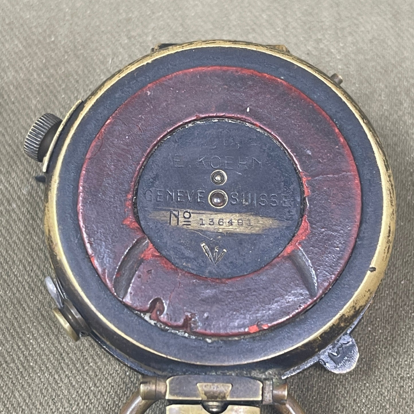 WWI British Prismatic Compass Made by E Koehn Geneve Suisse