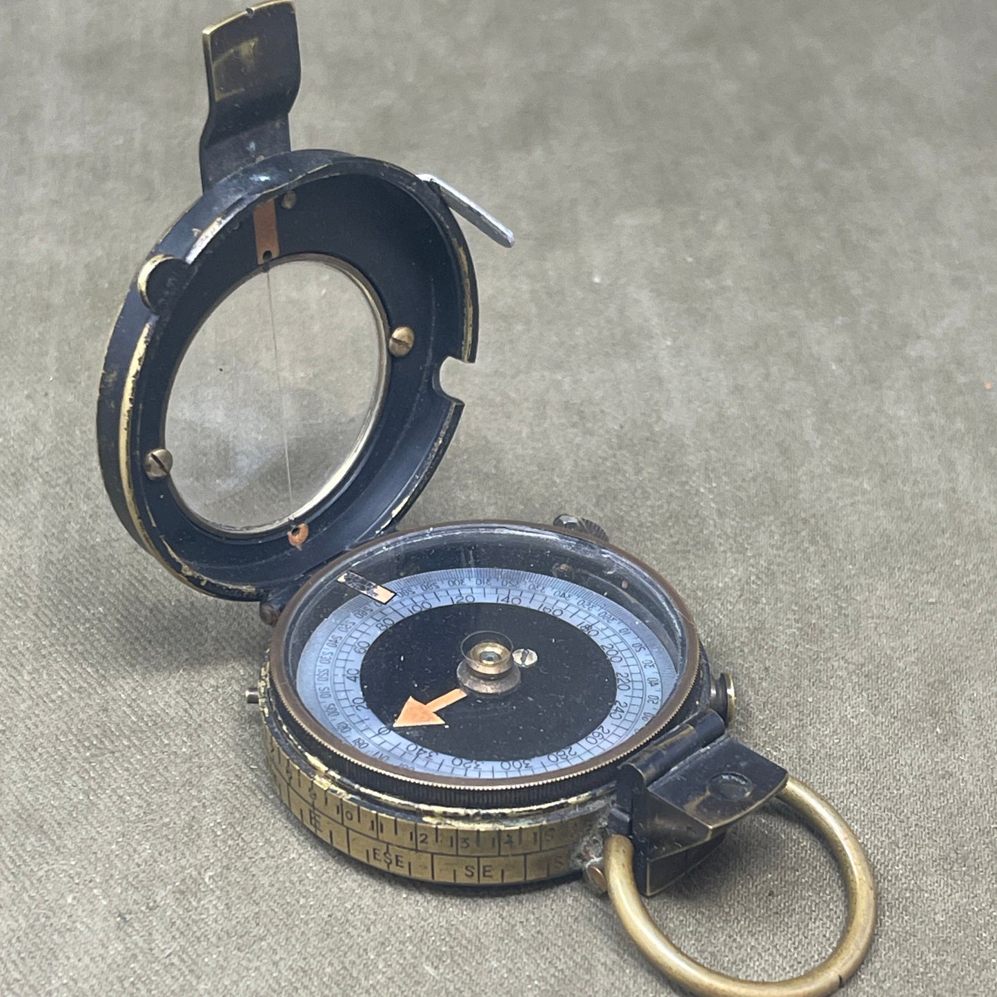 WWI British Prismatic Compass Made by E Koehn Geneve Suisse