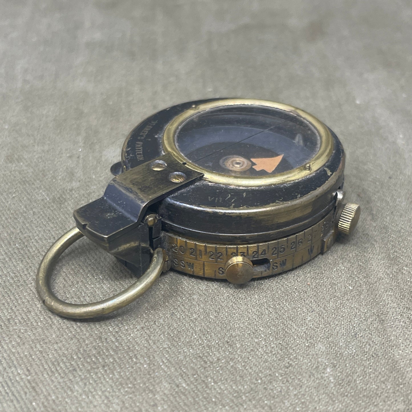 WWI British Verners Patent Marching Compass by Wright Ltd Dated 1916