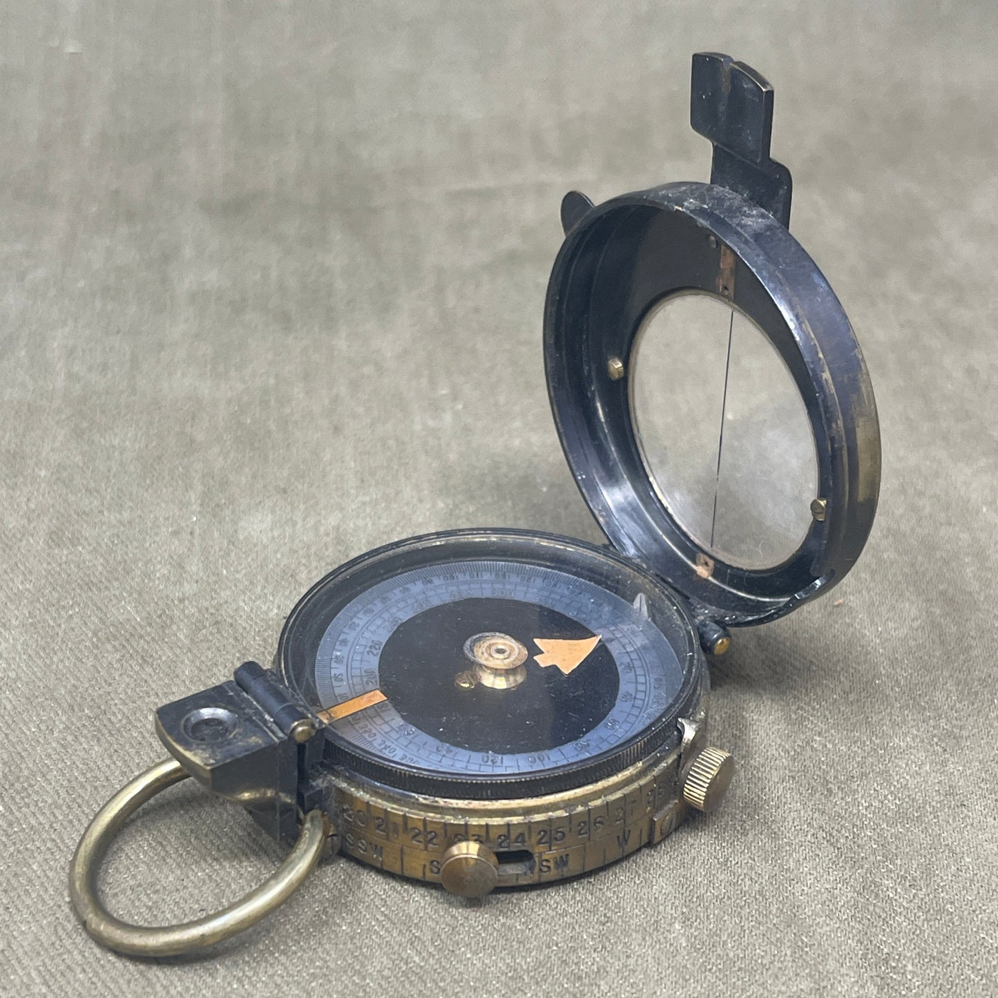 WWI British Verners Patent Marching Compass by Wright Ltd Dated 1916