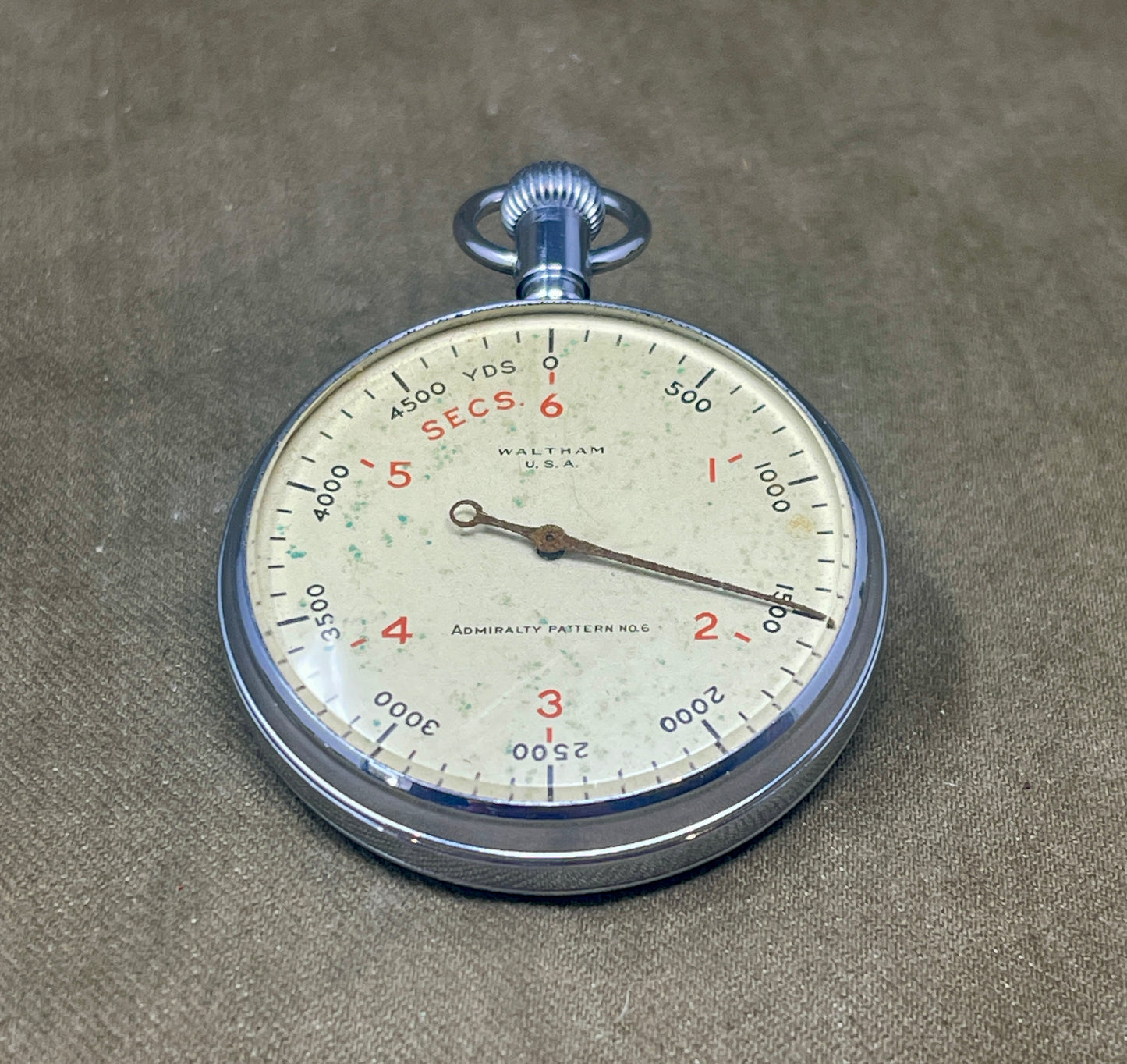 WWII Waltham U.S.A. Admiralty Pattern No.6 ASDIC Stopwatch – Royal Navy Issue