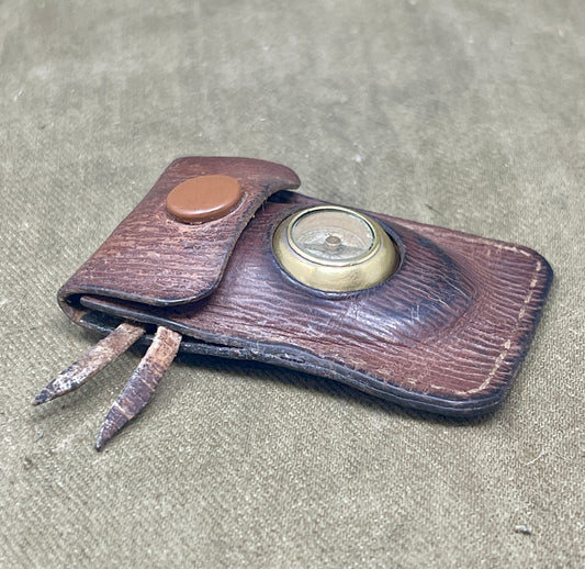 Pathfinder Compass With Magnifying Glass In Original Leather Case