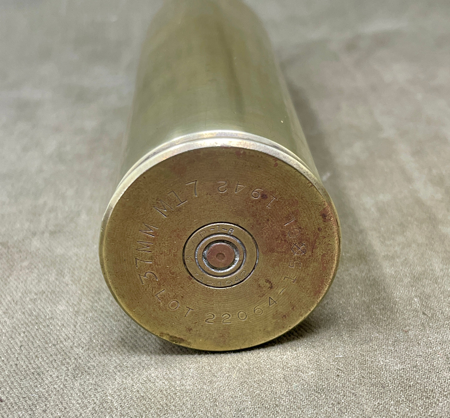US Army WW2 37MM M16 Brass Cartridge Case : 1942