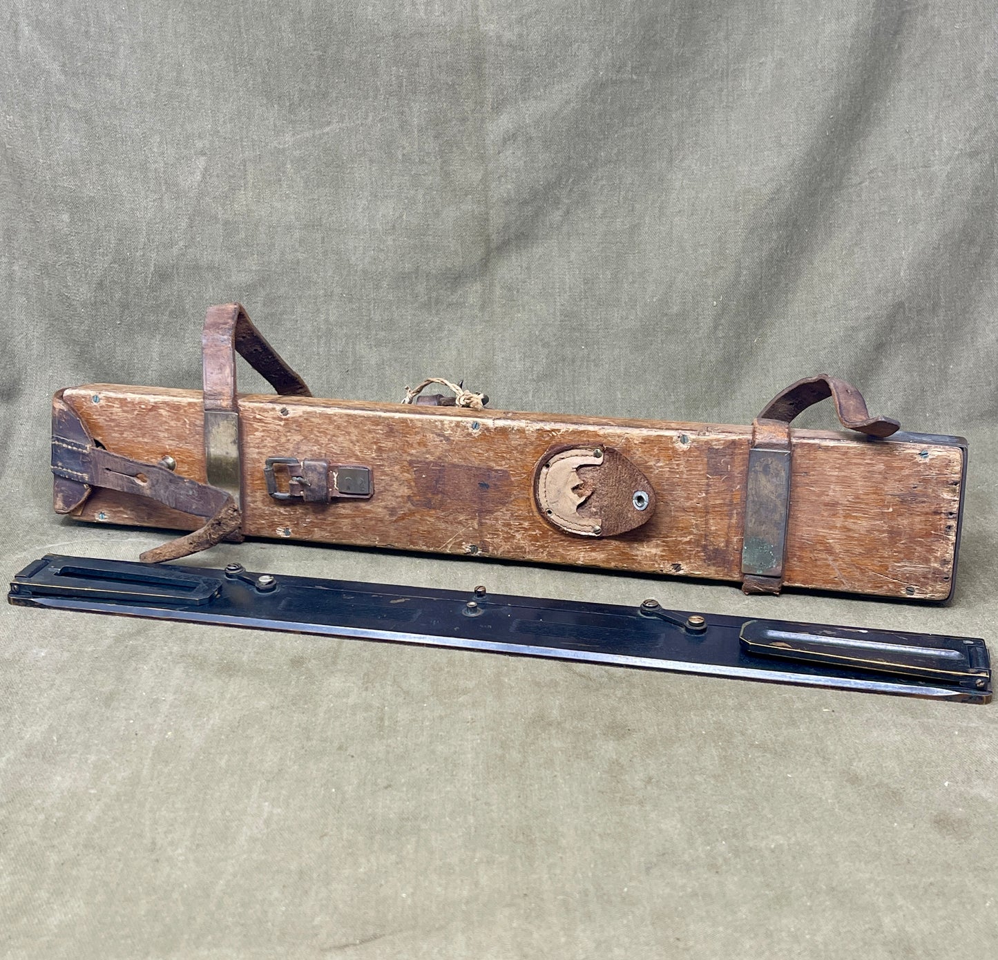 Military Alidade with Parallel MKII Rule with case