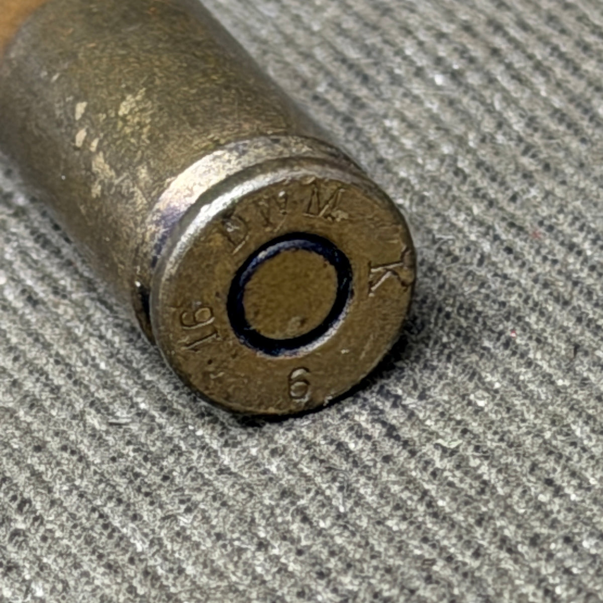 Original WW1 German 9mm Parabellum Cartridge – DWM K 6 1916 – Inert