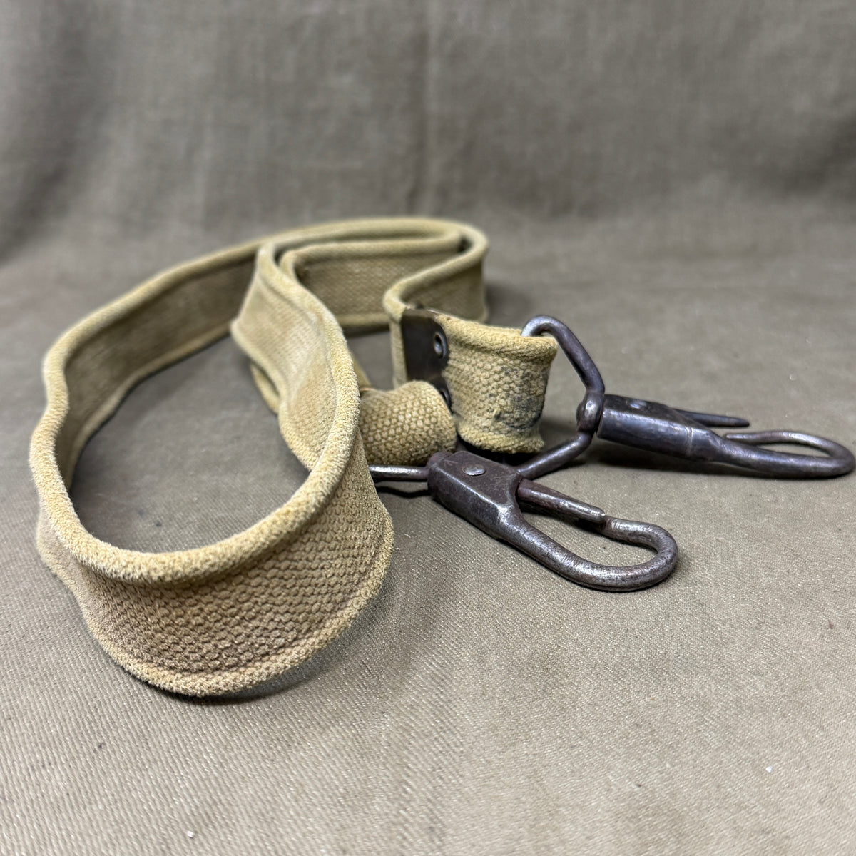 Original British WWII Bren Gun Sling, Dated 1942, with Twin Hooks