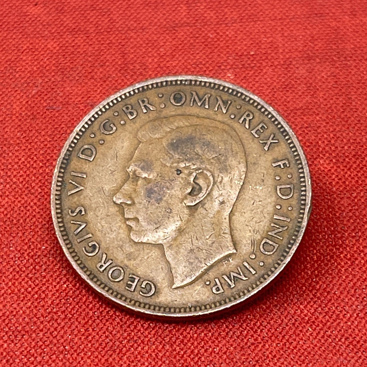 King George VI 1936 - 1952 One Penny Dated 1944