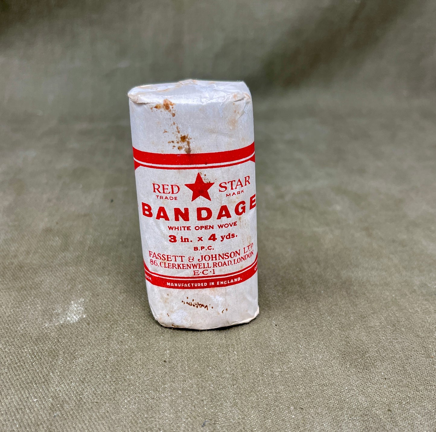 British White Open Wove Bandage 3 In x 4 Yds B.P.C Fassett & Johnson Ltd