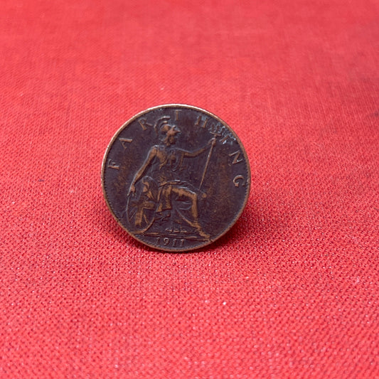 Discover the King George V Farthing, minted from 1911 to 1936. Featuring the iconic Britannia design and King George V's portrait, these historic bronze coins are perfect for collectors and history enthusiasts.