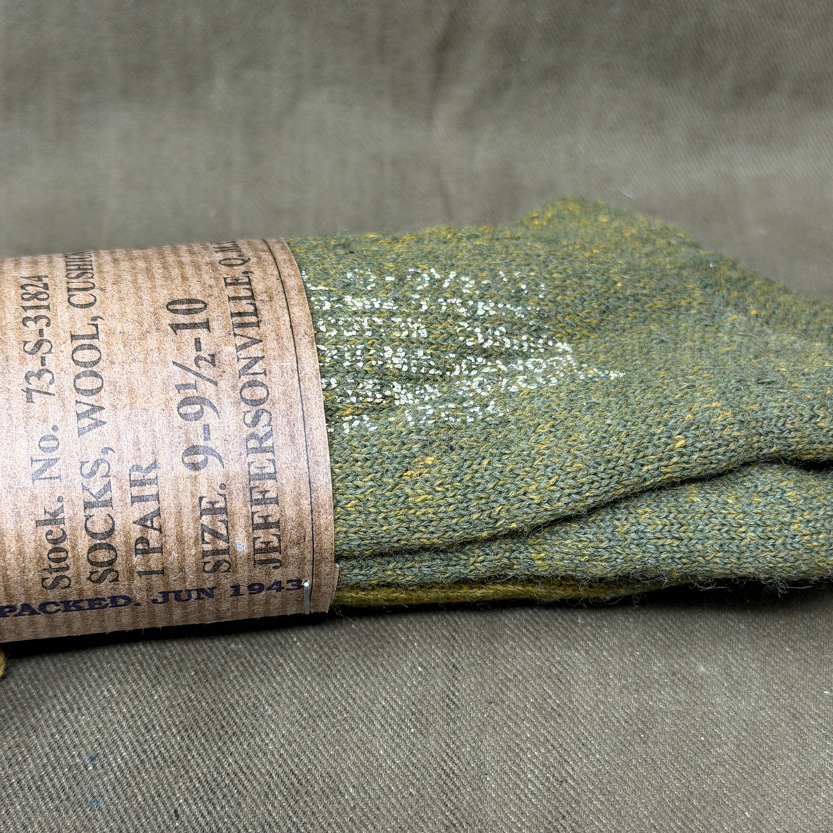 Original US ARMY WW2 boots socks size 9-9.5-10 socks wool 1943 Dated