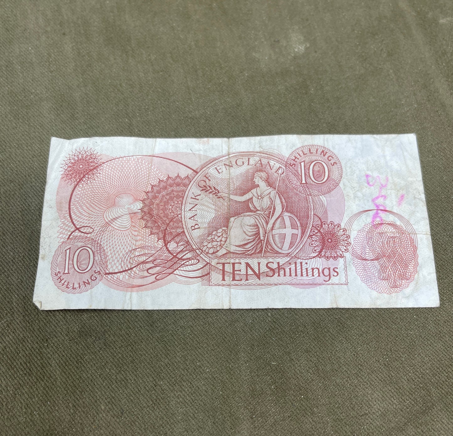 This selection features original Bank of England 10 Shilling notes signed by J.S. Fforde, catalogued as Dugg B309 in the English banknote series. Issued between 1967 and 1970, these notes are iconic pieces of British pre-decimal currency, bearing the classic Britannia design and red-brown colouring. Each note in this lot is in circulated (used) condition, showing varying degrees of wear, creasing, and edge softening typical of handling and circulation. Despite this, the notes remain clear and legible, with