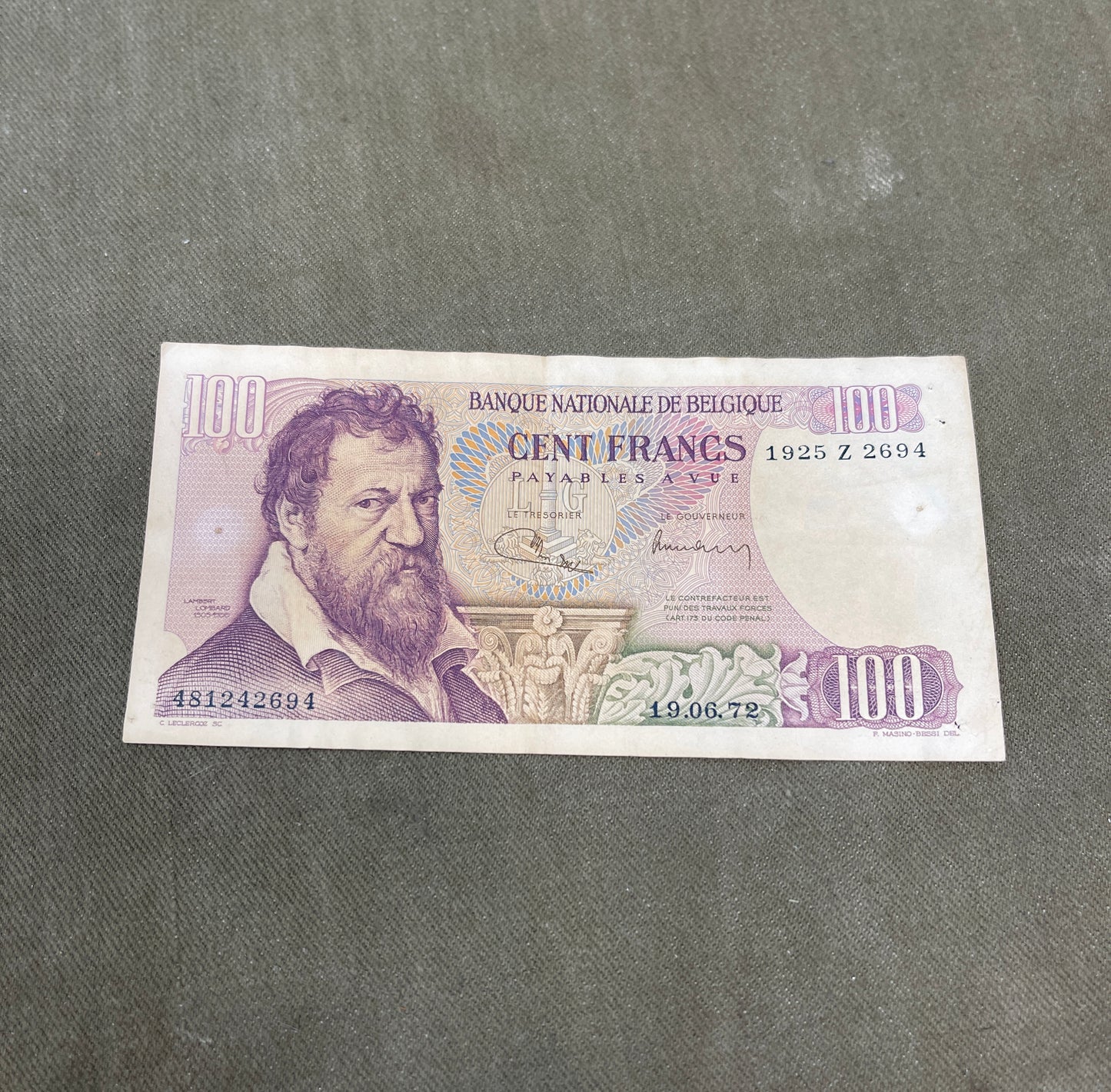 Collection of Vintage Bank of Belgium Banknotes – Mixed Denominations