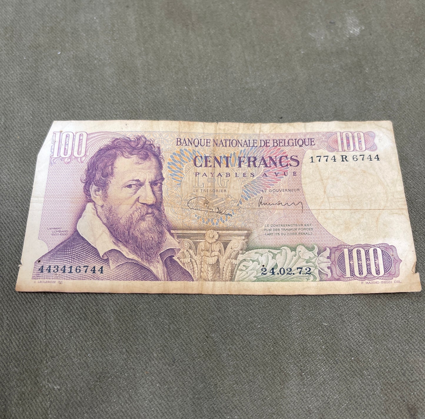 Collection of Vintage Bank of Belgium Banknotes – Mixed Denominations