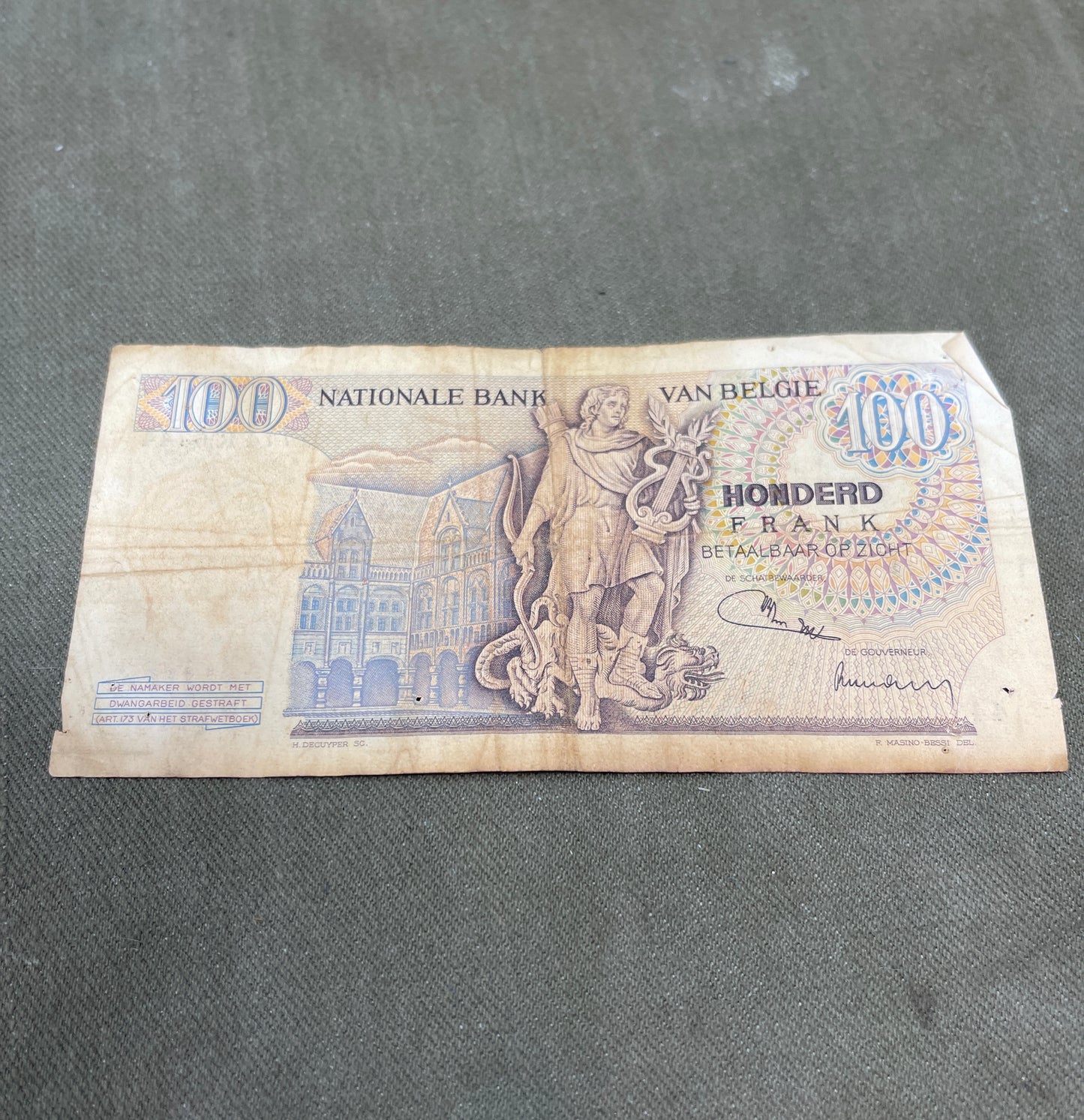 Collection of Vintage Bank of Belgium Banknotes – Mixed Denominations